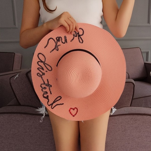 Accessories - Rose Do Not Disturb Beach Sun Hat